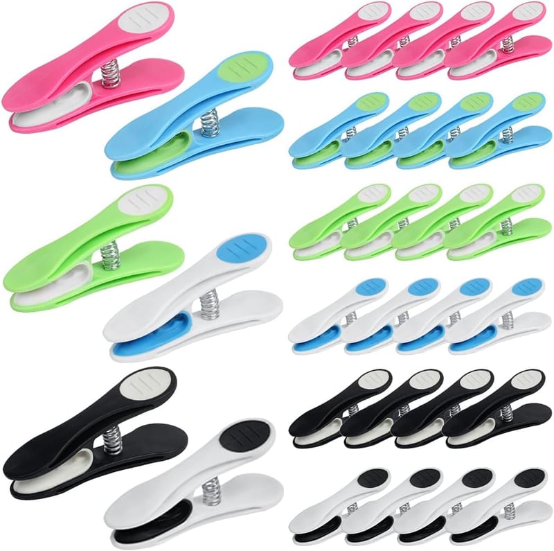 SWKJ Csipesz Szett 30db Multicolor Puha Fogantyúval Ruhacsipesz