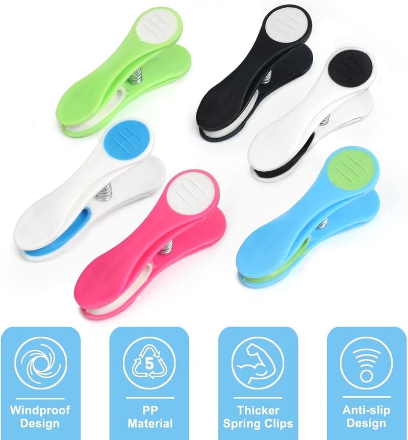 SWKJ Csipesz Szett 30db Multicolor Puha Fogantyúval Ruhacsipesz