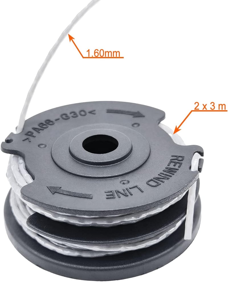 SWNKDG Damil Tekercs 3 db Bosch Szegélynyíróhoz F016800351 - 6m Hosszú 1.60mm Átmérő ART 24 27 30 36 LI Modellekhez