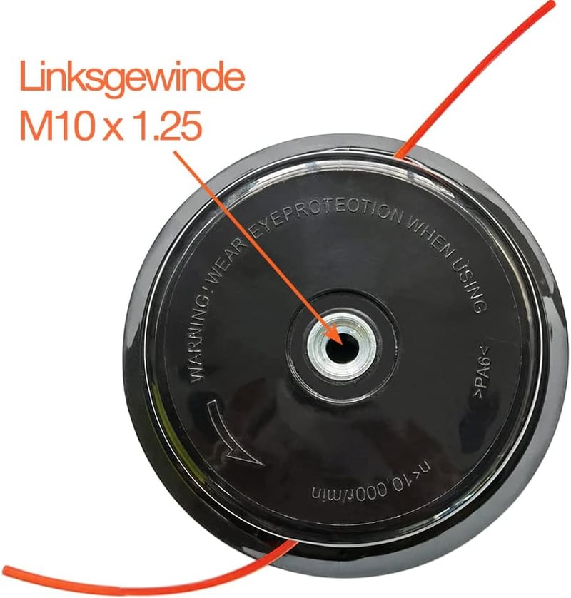 SWNKDG Fűkasza Fej M10 x 1.25 Bal Menetes Automata Damil Tekercs Dupla Szálú Nylon Damil Benzines Bozótvágó Fűnyíró Alkatrész