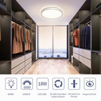 Swoieltr LED stropné svietidlo ploché okrúhle 18W 4000K 1600LM IP44 biele priemer 223 mm kúpeľňa obývacia izba spálňa chodba kuchyňa balkón 2