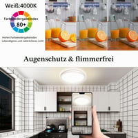 Swoieltr LED stropné svietidlo ploché okrúhle 18W 4000K 1600LM IP44 biele priemer 223 mm kúpeľňa obývacia izba spálňa chodba kuchyňa balkón 5