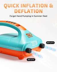 Elektrická SUP pumpa Swonder 20 PSI s inteligentným dvojstupňovým nafukovaním a automatickým vypnutím, na nafukovanie paddleboardov, kajakov a člnov 5