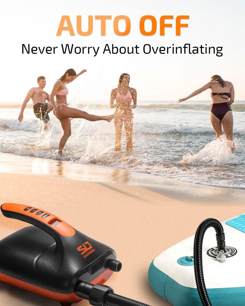 Swonder Elektromos SUP Pumpa 20 PSI Nagy Nyomású Levegőpumpa Intelligens Kétfokozatú Felfújással Paddleboard Csónak Kajak