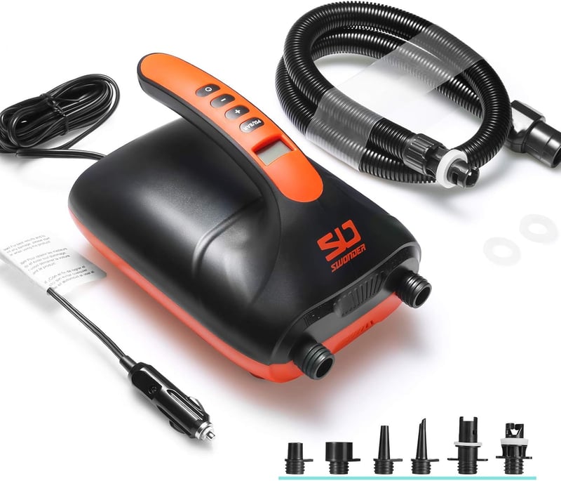 Swonder Elektromos SUP Pumpa 20 PSI Nagy Nyomású Levegőpumpa Intelligens Kétfokozatú Felfújással Paddleboard Csónak Kajak