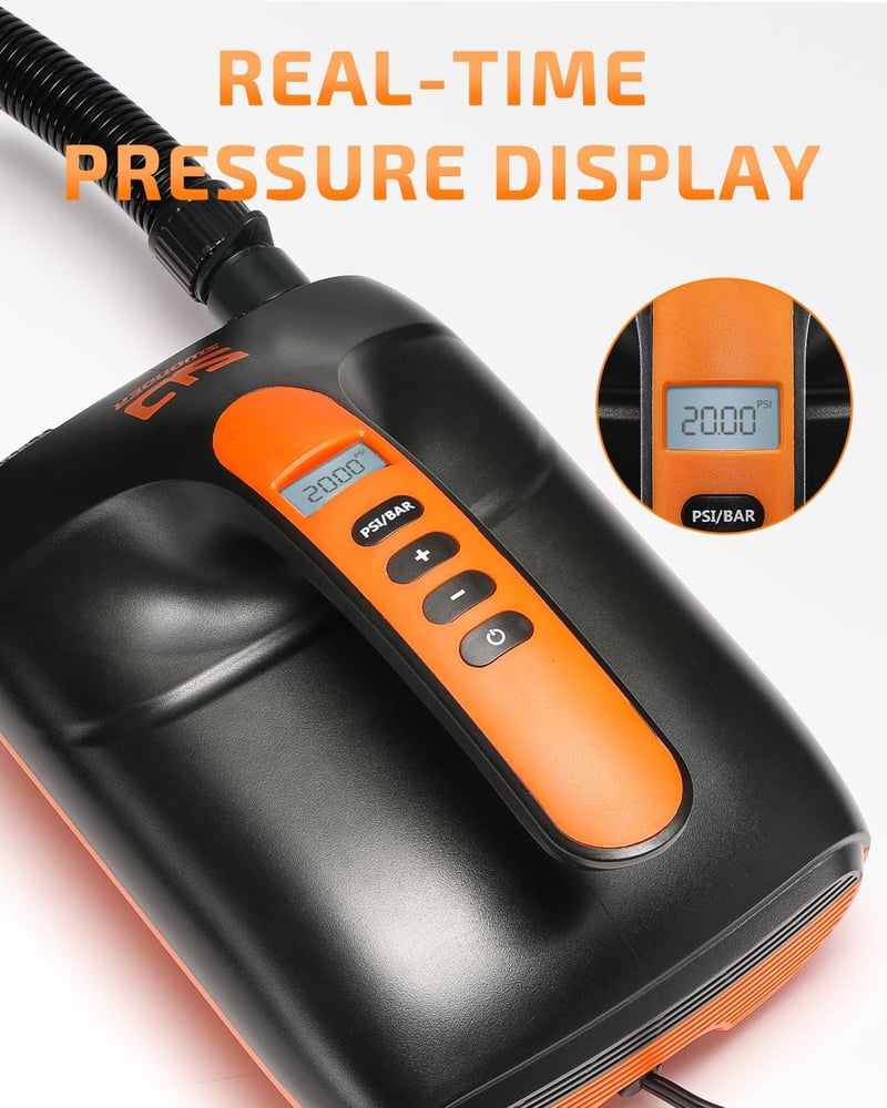 Swonder Elektromos SUP Pumpa 20 PSI Nagy Nyomású Levegőpumpa Intelligens Kétfokozatú Felfújással Paddleboard Csónak Kajak