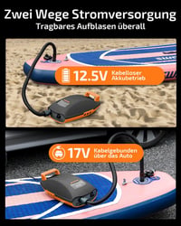 Swonder Seawolf Akkumulátoros SUP Pumpa 20PSI Elektromos Levegőpumpa Autós Adapter 5