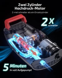 Swonder Seawolf elektromos pumpa 9000 mAh akkuval, 20 PSI, dupla dugattyú, SUP paddleboard és kajak felfújáshoz 3