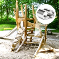 SWTYExt lanová svorka 10 mm hliníková lisovacia svorka 40 ks dvojité puzdro lanová svorka pre gumené lano na upevnenie plachty strieborná 5