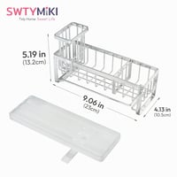Držiak na kuchynské špongie SWTYMIKI s automatickým odtokom, odnímateľným držiakom na kefu a utierkou, nehrdzavejúca oceľ, veľkosť L, strieborný 7