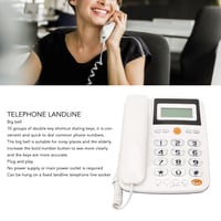 Stolný telefón Sxhlseller s veľkými tlačidlami, drôtový telefón s veľkým displejom, identifikáciou volajúceho, HD hlasitým odposluchom, rýchlou voľbou a vysokou hlasitosťou 2