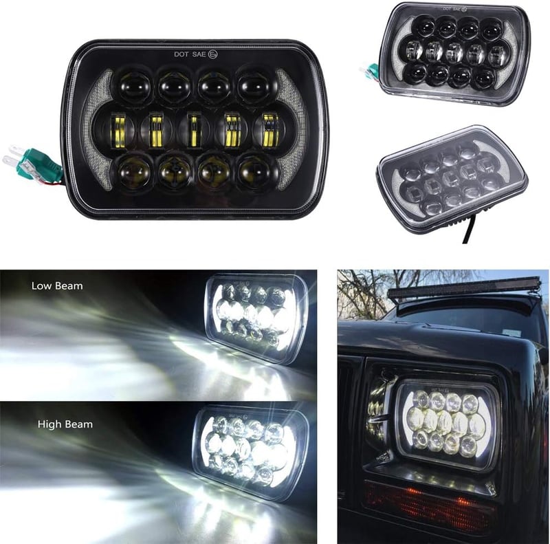 SXMA 5x7 LED Fényszóró Cree Jeep Wrangler YJ Cherokee XJ DRL-lel Pár