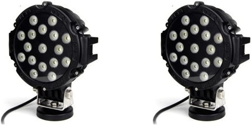 SXMA 7 Inch 51W LED Munkalámpa Kerek Spot Flood Fényszóró Vízálló 4x4 Terepjáró Traktor ATV SUV Fekete
