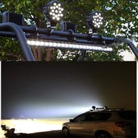 SXMA 7 Inch 51W LED Munkalámpa Kerek Spot Flood Fényszóró Vízálló 4x4 Terepjáró Traktor ATV SUV Fekete 7