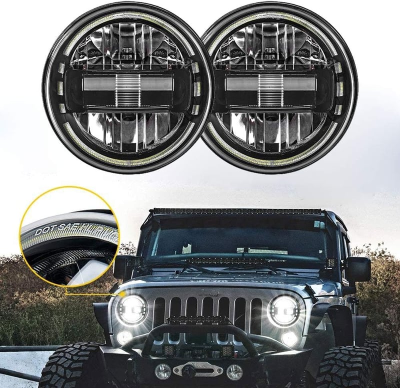 SXMA 7 Inch LED Kerek Fényszóró Wrangler JK 2007-2017 Alacsony és Magas Fényszóráshoz