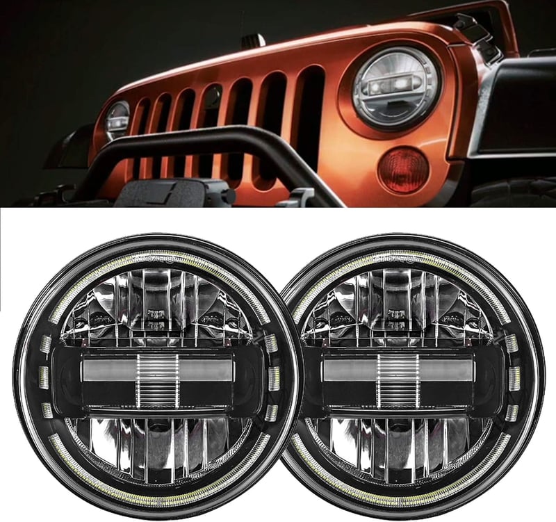 SXMA 7 Inch LED Kerek Fényszóró Wrangler JK 2007-2017 Alacsony és Magas Fényszóráshoz
