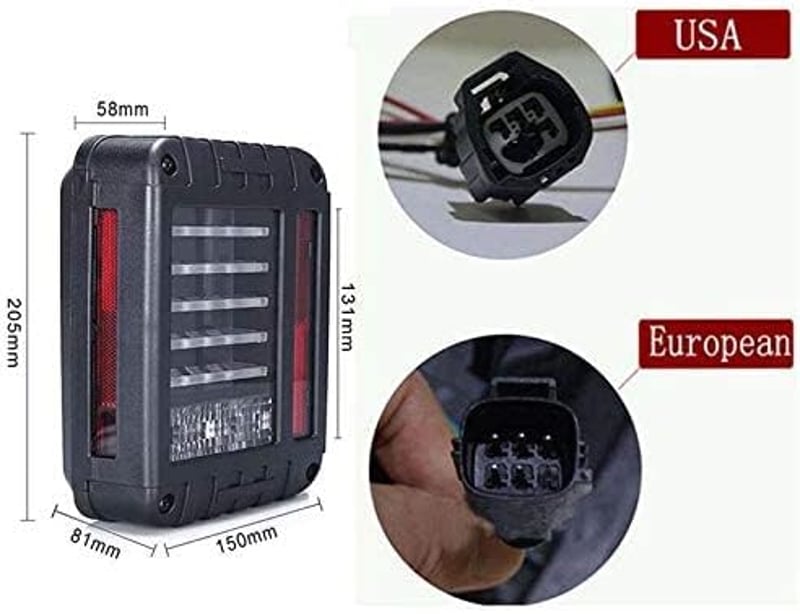 SXMA LED hátsó lámpa Wrangler JK 2007-2017 fékvilágítás irányjelzés pár