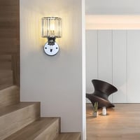 Sxtiger Modern Ezüst Kristály Fali Lámpa E27 LED Hálószoba Nappali Folyosó 3