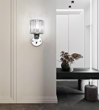 Sxtiger Modern Ezüst Kristály Fali Lámpa E27 LED Hálószoba Nappali Folyosó 4