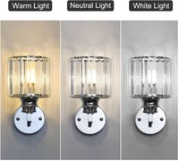 Sxtiger Modern Ezüst Kristály Fali Lámpa E27 LED Hálószoba Nappali Folyosó 5