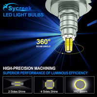 Sycreek 360 LED H7 fényszóró izzó 20000LM 6500K hideg fehér, vízálló 2
