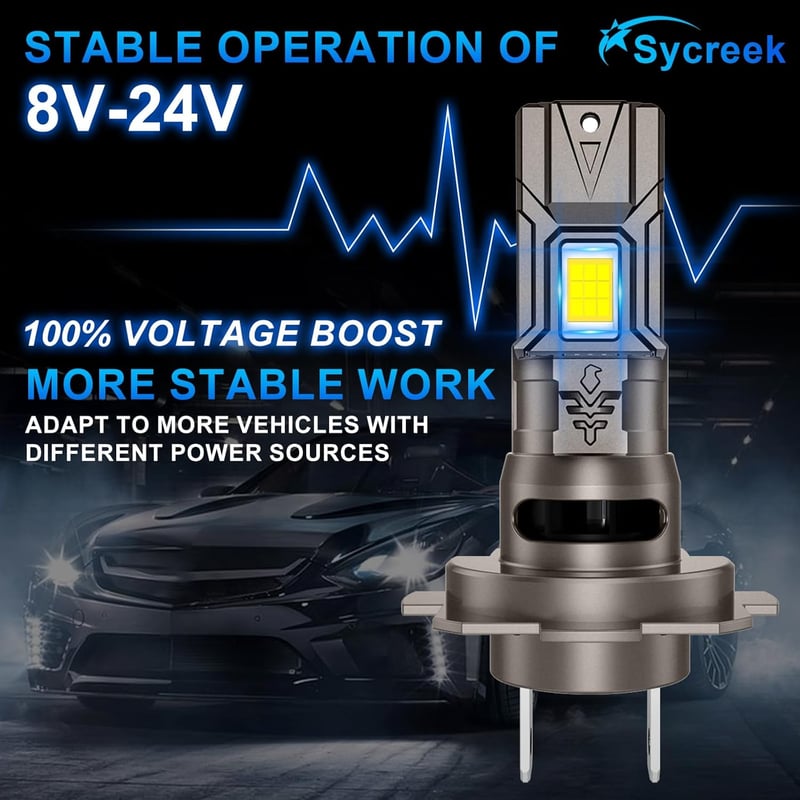 Sycreek H7 LED fényszóró izzó 32000 lm 6000K fehér 120W
