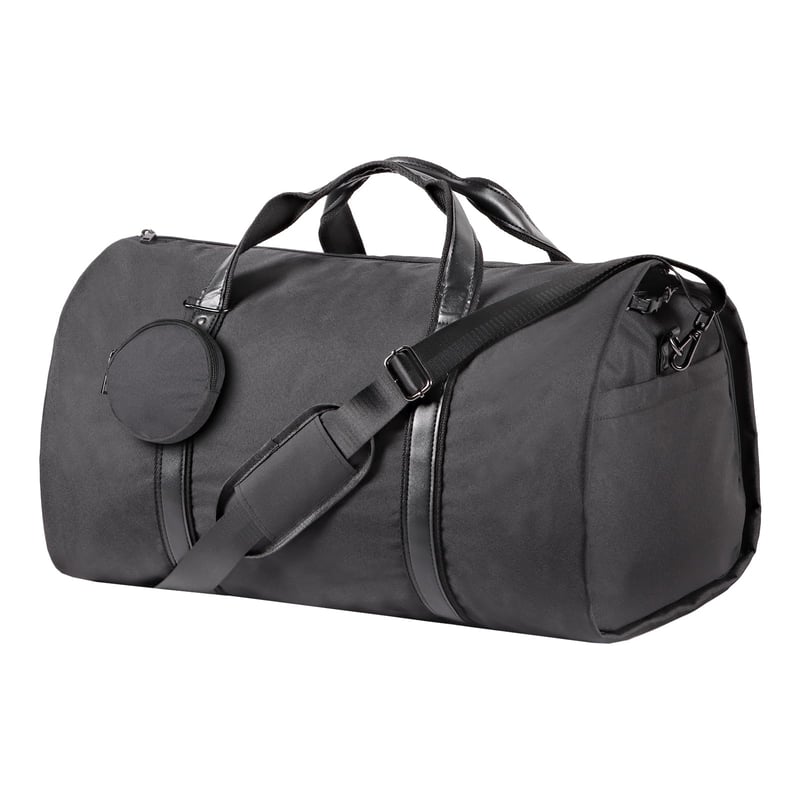 Syeeiex Konvertibilna putna torba za odijela - Crna torba za odjeću s 9 pretinaca, pretincem za cipele - Unisex ručna prtljaga za zrakoplov