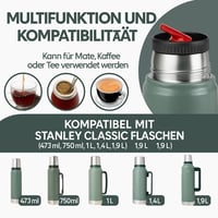 SYGG Yerba Mate Termosz Fedél - 2 Literes, Szivárgásmentes, Kettős Kiöntési Mód, Könnyen Tisztítható, Sokoldalú Használat, Stanley Kompatibi 4