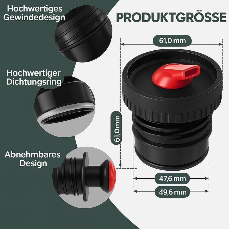 SYGG Yerba Mate Termosz Fedél - 2 Literes, Szivárgásmentes, Kettős Kiöntési Mód, Könnyen Tisztítható, Sokoldalú Használat, Stanley Kompatibi