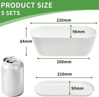 SYITCUN 5 db 22 cm-es fehér műanyag virágcserép szögletes konyha balkon ablakpárkány 2