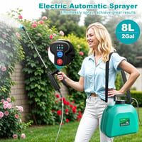 SYLSTAR 8L Akkumulátoros Nyomásos Permetezőgép 3 Fokozatú Spray 4 Fúvóka Teleskópos Rúd 3
