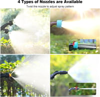 SYLSTAR 8L Akkumulátoros Nyomásos Permetezőgép 3 Fokozatú Spray 4 Fúvóka Teleskópos Rúd 5