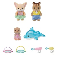 Sylvanian Families 5749 Trio škôlkarských kamarátov pri bazéne – figúrky do domčeka pre bábiky a doplnky 5