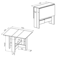 Sklopivi stol Symbiosis 2050 a7676x00, crni, 76 x 103 x 73,4 cm, iveral s melaminskom oblogom 3