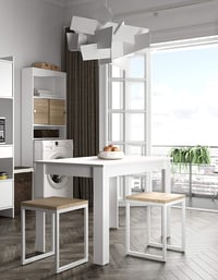 Jedálenský stôl Symbiosis 2280A2121X00, biely, 110x70x73,4 cm – renovovaný, poškodené nohy (stav: pozri 2. obrázok) 4