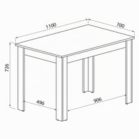 Jedálenský stôl Symbiosis 2280A2121X00, biely, 110x70x73,4 cm – renovovaný, poškodené nohy (stav: pozri 2. obrázok) 5
