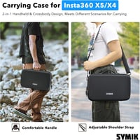 SYMIK Insta360 X5 X4 Air vízálló kemény táska vállpánttal 3