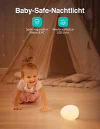 sympa Éjszakai Lámpa Babáknak, Szilikon LED Etetőlámpa 8 Színnel, Dimmer, 1H Timer, USB-C Töltés 2