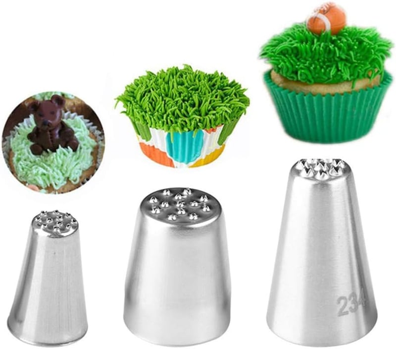 Symphonyw 3 részes tortadekoráló fúvóka szett rozsdamentes acél fondant eszköz - Grass Green
