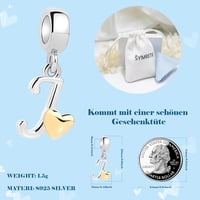 Symretie 925 Sterling Ezüst J Betű Charm Medál - Európai Karkötőkkel és Nyakláncokkal Kompatibilis Gyöngy Charm Nőknek 4