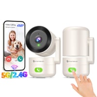 SYMYNELEC 2K 4MP 360° vnútorná IP bezpečnostná kamera, 2 ks, 5GHz/2.4GHz WiFi, AI detekcia pohybu, IR nočné videnie, monitorovanie domácich zvierat a detí 1
