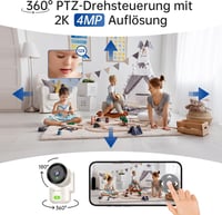 SYMYNELEC 4MP beltéri 360 fokos WiFi megfigyelőkamera, IR éjjellátás, 5GHz 2.4GHz, mozgásérzékelés, háziállat és bébifigyelő, Alexa kompatib 3