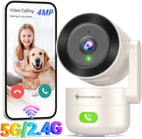 SYMYNELEC 4MP beltéri 360 fokos WiFi megfigyelőkamera, IR éjjellátás, 5GHz 2.4GHz, mozgásérzékelés, háziállat és bébifigyelő, Alexa kompatib 1