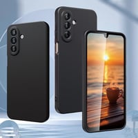 SYMYS puzdro na Samsung Galaxy A16 5G/4G čierne, s 2 kusmi tvrdeného skla, TPU silikónový ochranný kryt, s ochranou fotoaparátu, nárazuvzdorné 2