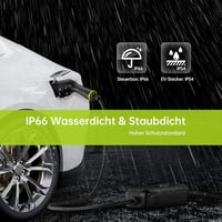 SYNCWIRE 11 kW Elektromos Autó Töltő - Type 2 Csatlakozó, 7,5m Kábel, 3 Fázisú, Állítható Töltőerő, LCD Kijelző, IP65 Vízálló, Kábeltartóval 5