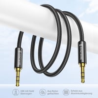 Cablu AUX Syncwire de 3,5 mm, împletit din nailon, 1 m, cablu Jack pentru iPhone, iPod, iPad, Echo Dot, căști, sistem stereo auto, smartphone, player MP3 4