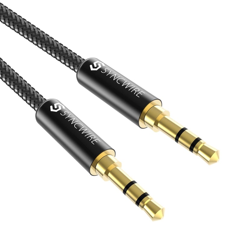 Cablu AUX Syncwire de 3,5 mm, împletit din nailon, 1 m, cablu Jack pentru iPhone, iPod, iPad, Echo Dot, căști, sistem stereo auto, smartphone, player MP3