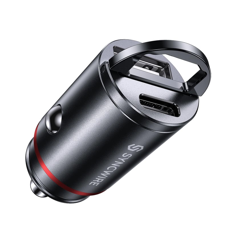 Autonabíjačka Syncwire 60W USB-C + USB-A (PD 30W + QC 30W) – čierna