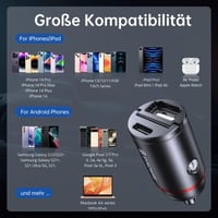 Autonabíjačka Syncwire 60W USB-C + USB-A (PD 30W + QC 30W) – čierna 6