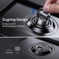 Autonabíjačka Syncwire 60W USB-C + USB-A (PD 30W + QC 30W) – čierna 5